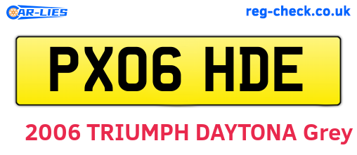PX06HDE are the vehicle registration plates.