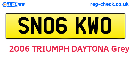 SN06KWO are the vehicle registration plates.