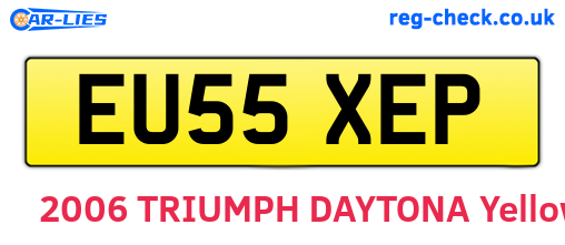 EU55XEP are the vehicle registration plates.