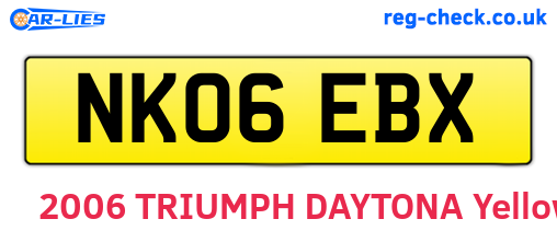 NK06EBX are the vehicle registration plates.