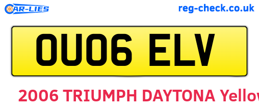 OU06ELV are the vehicle registration plates.