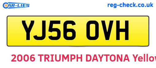 YJ56OVH are the vehicle registration plates.