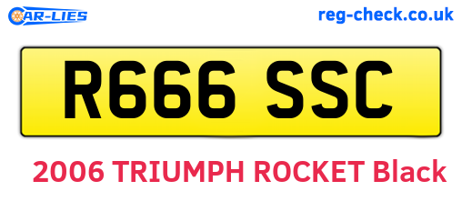 R666SSC are the vehicle registration plates.