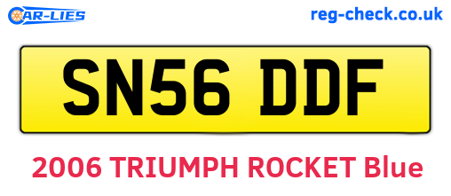 SN56DDF are the vehicle registration plates.