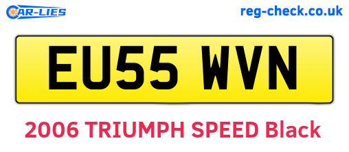 EU55WVN are the vehicle registration plates.