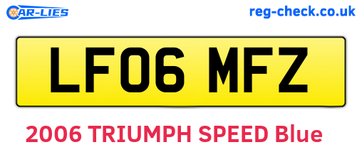 LF06MFZ are the vehicle registration plates.