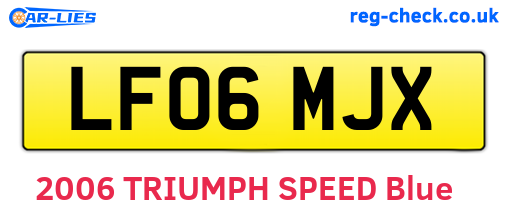 LF06MJX are the vehicle registration plates.
