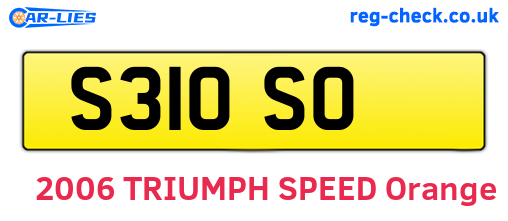 S31OSO are the vehicle registration plates.