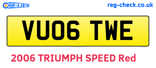 VU06TWE are the vehicle registration plates.