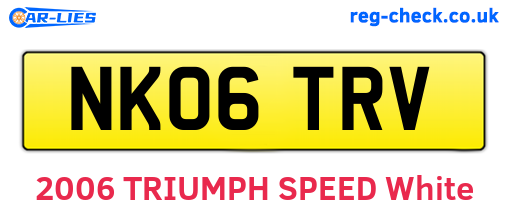 NK06TRV are the vehicle registration plates.