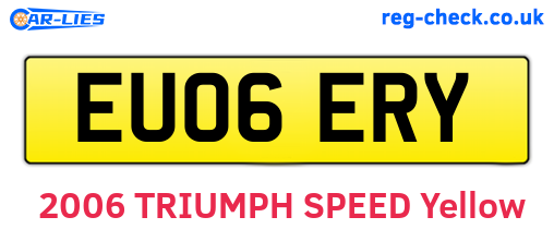 EU06ERY are the vehicle registration plates.