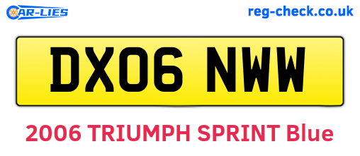 DX06NWW are the vehicle registration plates.
