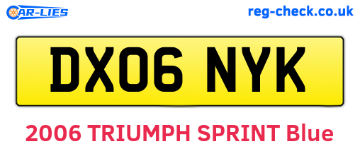 DX06NYK are the vehicle registration plates.