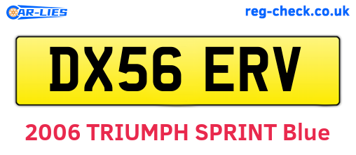 DX56ERV are the vehicle registration plates.