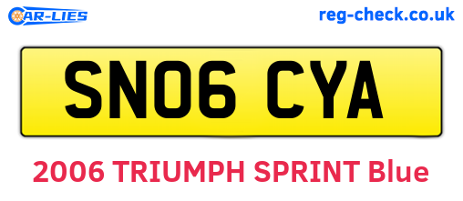 SN06CYA are the vehicle registration plates.