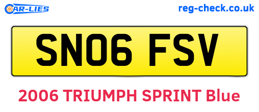 SN06FSV are the vehicle registration plates.