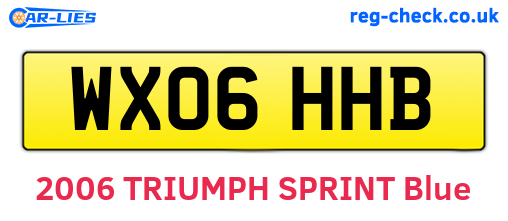 WX06HHB are the vehicle registration plates.