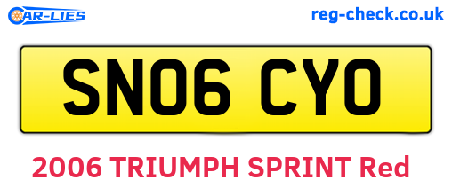 SN06CYO are the vehicle registration plates.