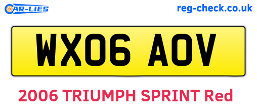 WX06AOV are the vehicle registration plates.