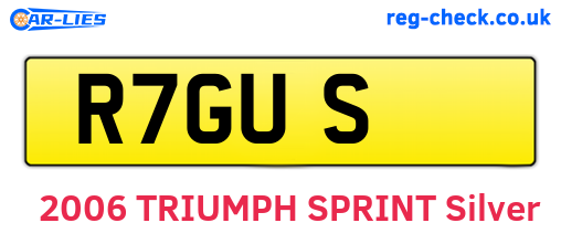 R7GUS are the vehicle registration plates.