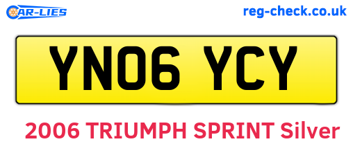 YN06YCY are the vehicle registration plates.