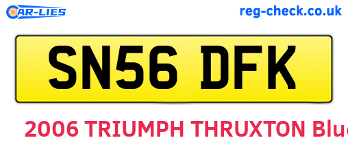 SN56DFK are the vehicle registration plates.