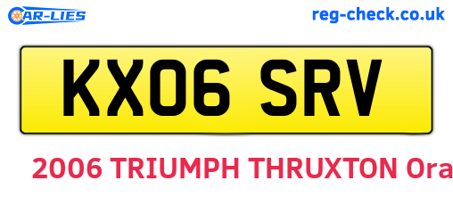 KX06SRV are the vehicle registration plates.
