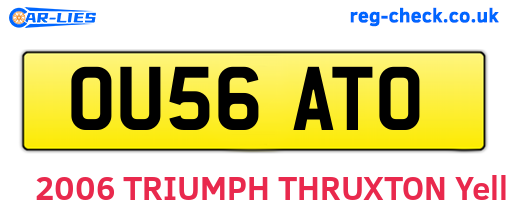 OU56ATO are the vehicle registration plates.
