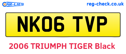 NK06TVP are the vehicle registration plates.