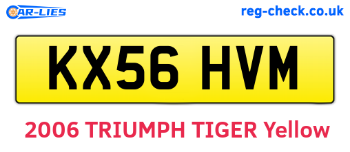 KX56HVM are the vehicle registration plates.