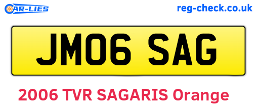 JM06SAG are the vehicle registration plates.