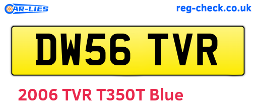 DW56TVR are the vehicle registration plates.