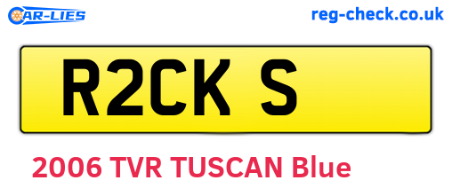 R2CKS are the vehicle registration plates.