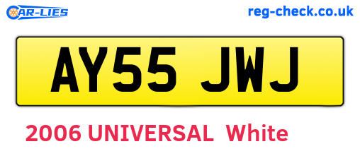AY55JWJ are the vehicle registration plates.