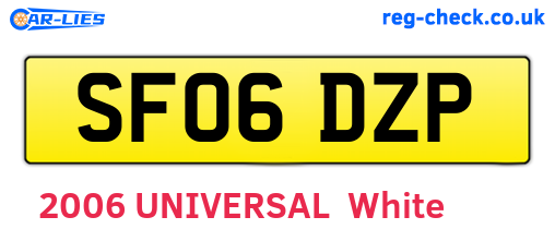 SF06DZP are the vehicle registration plates.