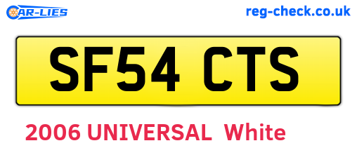 SF54CTS are the vehicle registration plates.