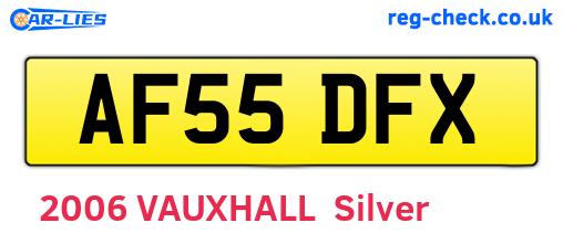 AF55DFX are the vehicle registration plates.