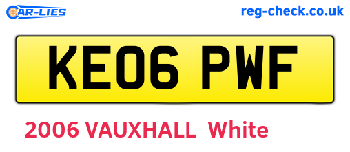 KE06PWF are the vehicle registration plates.