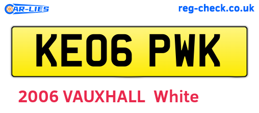 KE06PWK are the vehicle registration plates.
