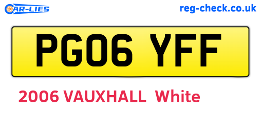 PG06YFF are the vehicle registration plates.