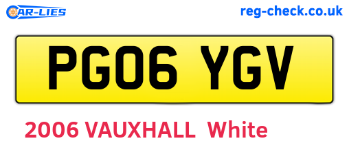 PG06YGV are the vehicle registration plates.