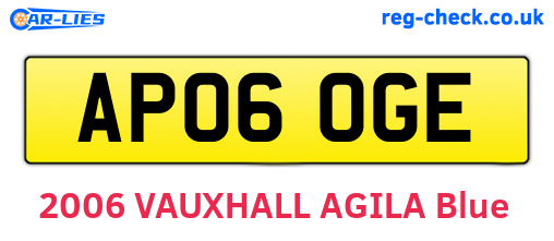 AP06OGE are the vehicle registration plates.