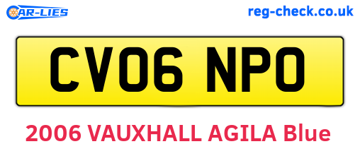 CV06NPO are the vehicle registration plates.