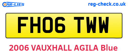 FH06TWW are the vehicle registration plates.