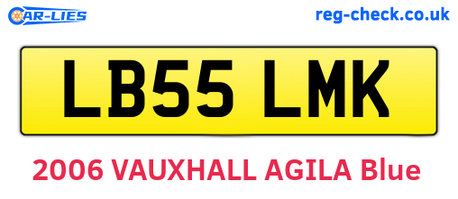 LB55LMK are the vehicle registration plates.