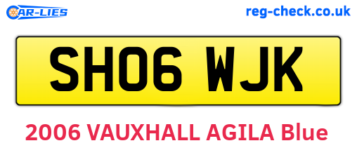 SH06WJK are the vehicle registration plates.