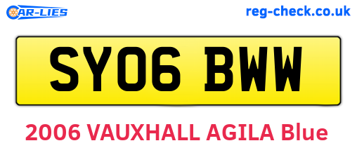 SY06BWW are the vehicle registration plates.