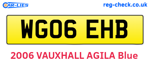 WG06EHB are the vehicle registration plates.