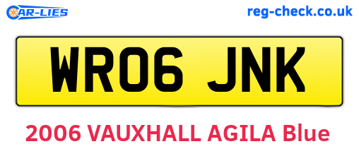 WR06JNK are the vehicle registration plates.