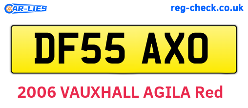 DF55AXO are the vehicle registration plates.
